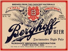 Berghoff Beer Label 9" x 12" Metal Sign
