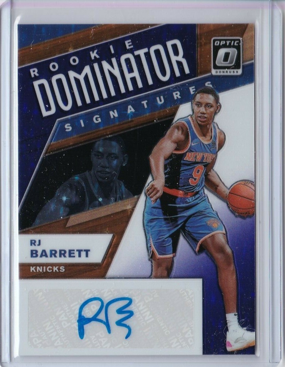 2019-20 Panini Optic FOTL RJ BARRETT Purple Stars Prizm Dominator AUTO RC /29