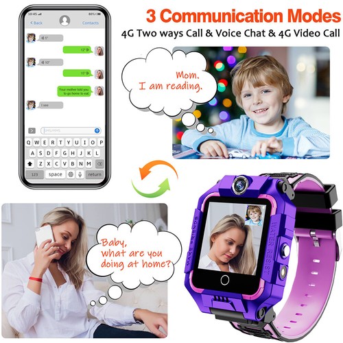 Kids WiFi 4G Smart Watch w/ 360° Rotatable Liftable Dial GPS Tracker Waterproof - Picture 16 of 51