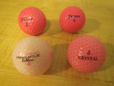 Pink Golf Balls Set of 4 Titleist / Pinnacle Susan G. Komen / Srixon / Crystal