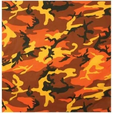 New Classic Camo Bandana - Savage Orange  22" X 22" Versatile Design 100% Cotton