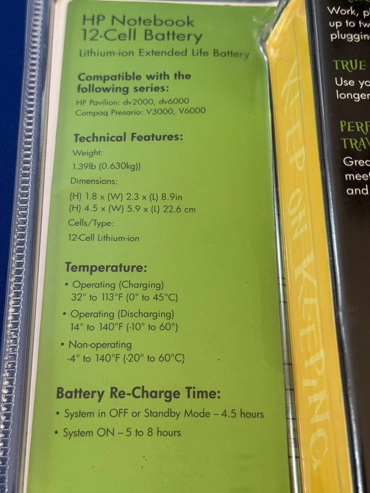 Portátil HP genuino batería de 12 celdas de iones de litio vida extendida EV089AA pabellón Foto 3 de 4