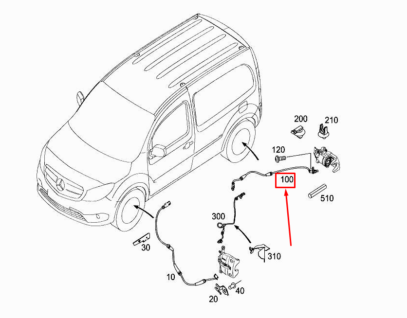 Neu MERCEDES-BENZ CITAN W415 Drehzahlsensor hinten links A4159053300 Original