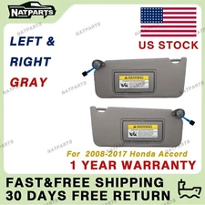 Pair Gray  Sun Visor W/ Light Fits for 08-17Honda Accord 83280-TA5-A51ZA