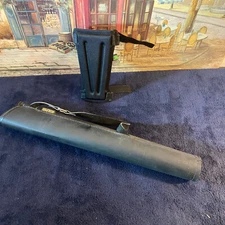 Vintage KOLPIN BROS.Black Leather Archery Quiver 16 1/2”USA MADE With Arm Guard