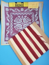 VINTAGE P354 BRUNSWICK NEEDLEPOINT FEDERAL ROSE DESIGN SCREEN STAMPED CANVAS WIT