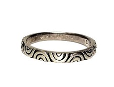 Sterling Silver Circles Stamped Band, SX, Size 6