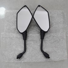 2x 10mm Black Motorcycle Rearview Mirrors Wing Side Mirrors For 7/8'' Handle Bar