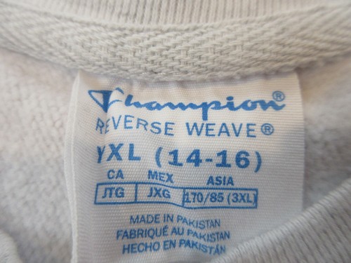 Champion Sweater Boys Extra Large Gray Logo Sweatshirt Casual Reverse Weave - Picture 9 of 13