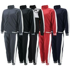 Men's Retro Two Tone Striped Lightweight Sweats Tracksuit Pants  Jacket Set