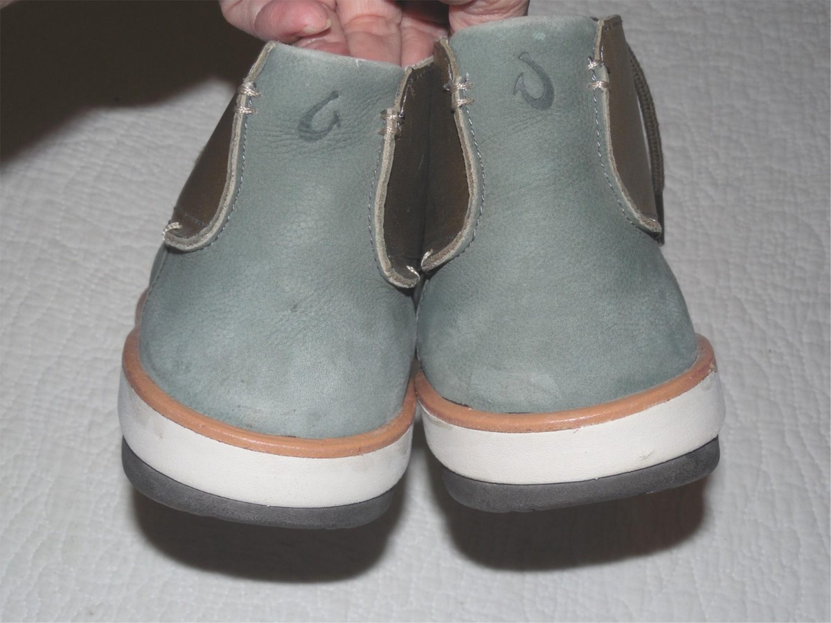 OLUKAI Kalia Puki Green Brown Leather Desert Boots Men's EU42.5 US 9.5 M - EUC View 6