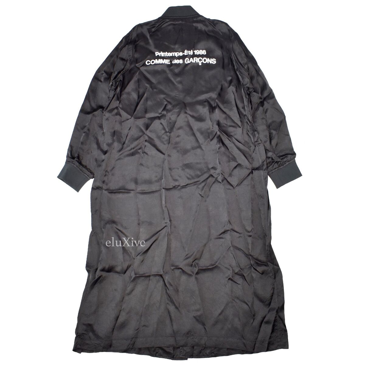 NWT Comme Des Garcons Black CDG Logo S/S 1986 Long Satin NWT Comme Des Garcons Black CDG Logo S/S 1986 Long Satin