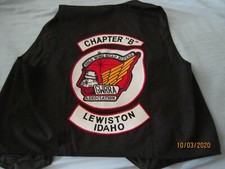 GOLD WING ROAD RIDERS GWRRA Black Vest w patches Lewiston Idaho Chapter B