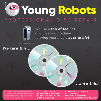 100 Video Game, Gamecube, CD DVD Blu-Ray Disc Repair Service - Remove Scratches