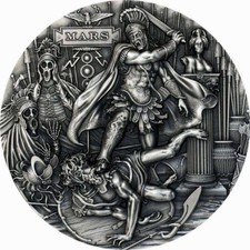 MARS ROMAN GODS 2021 2 oz Silver Coin NIUE 109.58 per troy oz