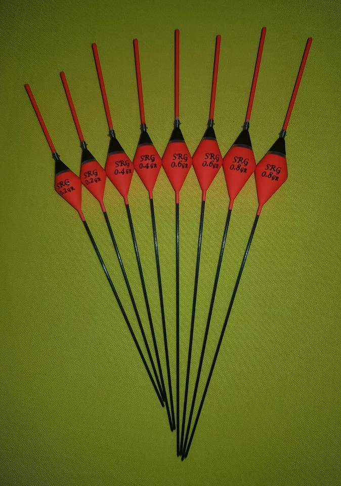 SRG POLE FLOATS 8 x verschiedene hochwertige Angelruten (Pack 334R8)
