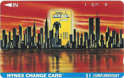 TK 268b Telefonkarte NYNEX $1 (Blue Border) Skyline & Twin Towers