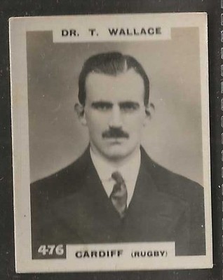 PINNACE FOOTBALL - DOUBLE FRAME BACK - #0476 - RUGBY - CARDIFF - DR. T. WALLACE 