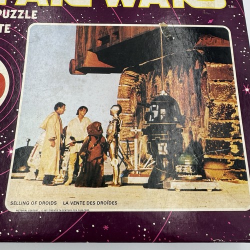 1977 Star Wars 500 Piece Jigsaw Puzzle Selling of Droids Parker Bros - Picture 4 of 5