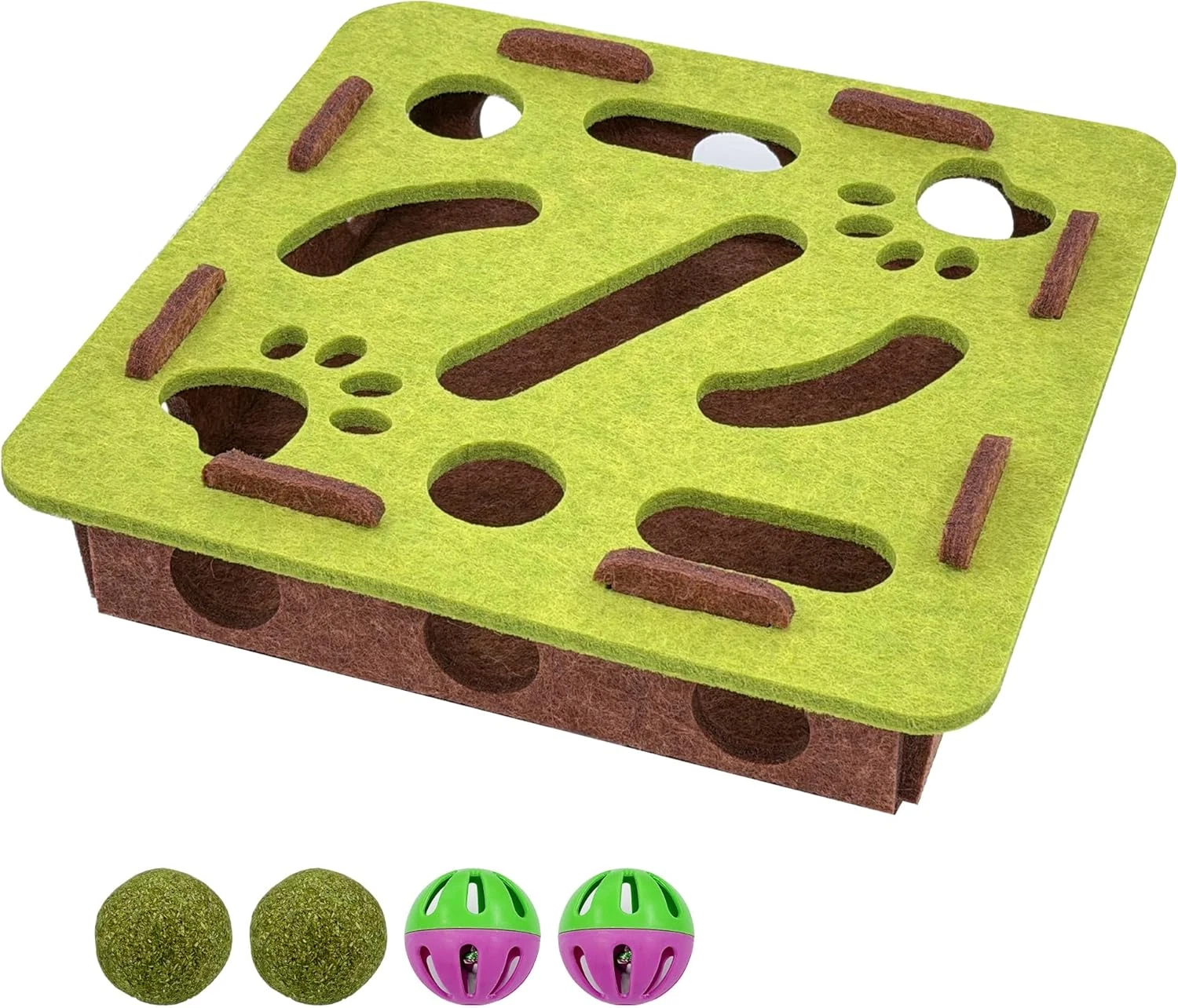 Cat Puzzle Toy Interactive Feeder Cat Scrach Puzzle Enrichment Box for Indoor Ca
