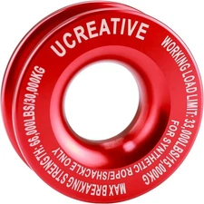 Winch Snatch Recovery Ring 66,000 lbs for Soft Shackle and Synthetic Rope Red