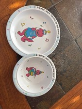 Barney says "Strike Up The Band" Melmac Melamine Child Dish Plate And Bowl 1992