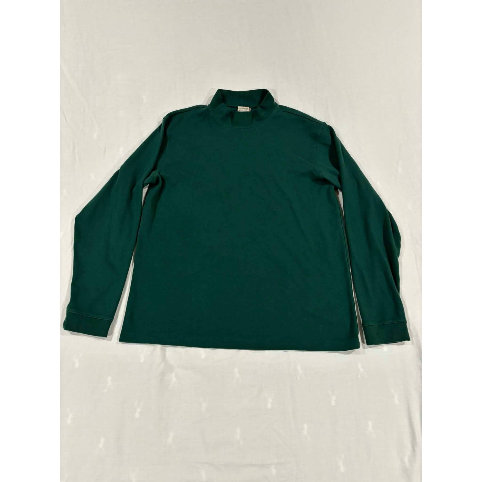 Scandia Woods Forest Green Mock Neck Long Sleeve Shirt Top Size LGE TL