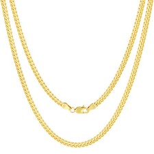 14K Yellow Gold Solid 3.5mm Mens Miami Cuban Link Chain Necklace Lobster 22"