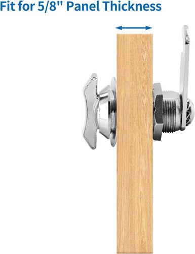 2 paquetes de bloqueo de leva desplazada operado por pulgar de 1 1/8", mango en T de 1 1/8 pulgadas, plateado - Imagen 4 de 7