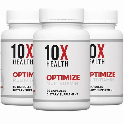 3 PACK Authentic 10X Health Optimize Methylated Multivitamin 90 Caps EXP 07/2027
