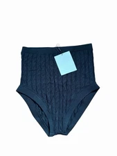 Toteme Mini Cable Pj Briefs Knickers Pants Black RRP £250 Size S 8 10 High Waist