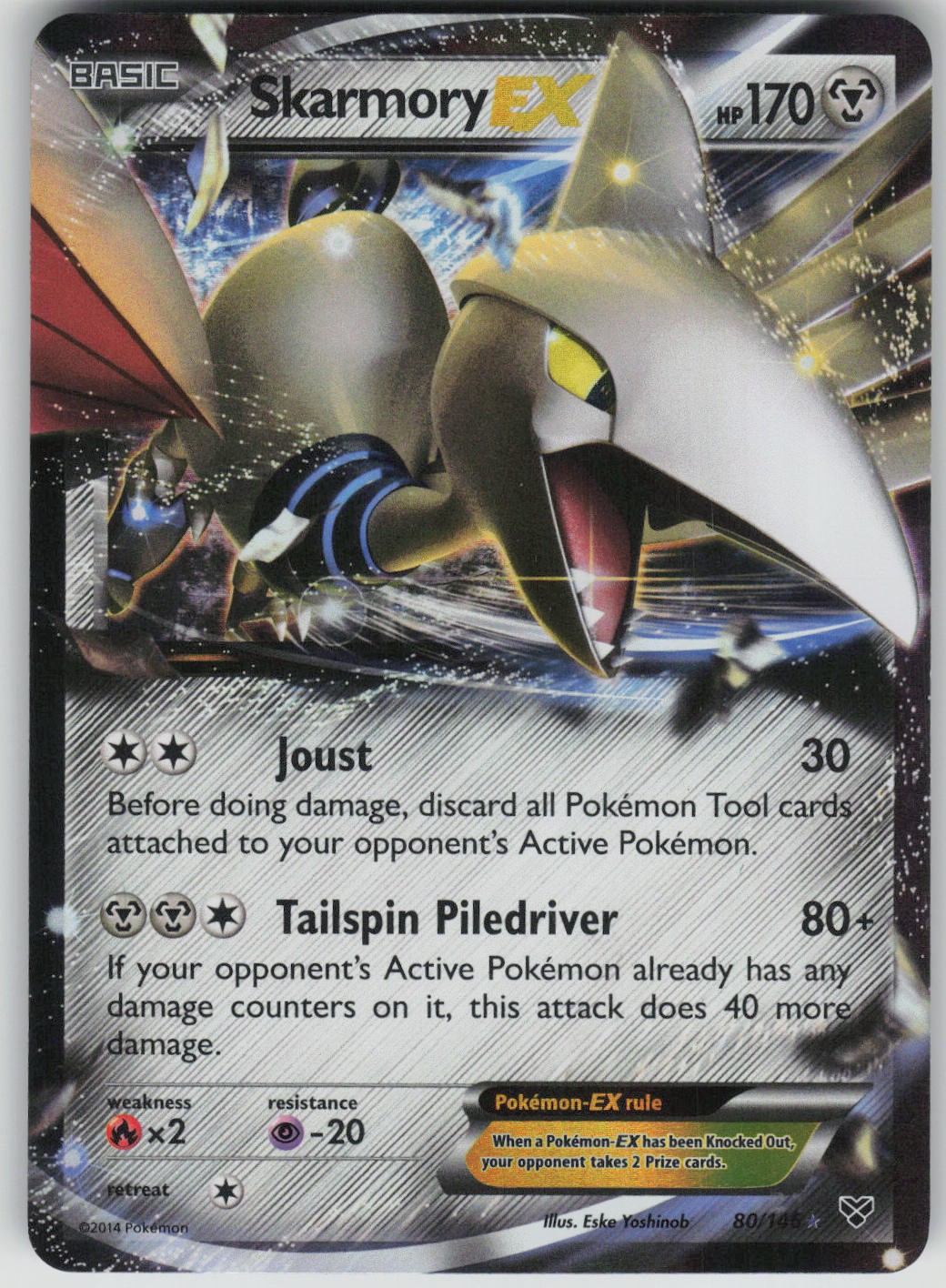 Pokemon TCG Skarmory EX Ultra Rare XY Base Set 80/146