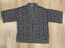 Max Studio Womens Paisley Open Front Kimono Jacket Cardigan Swim Cover Small