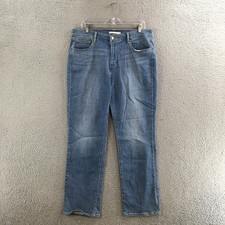 Levis 505 Straight Leg Jeans Womens 16 Blue Medium Wash Denim High Rise Zip Fly
