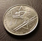 2007 Skiing Canada 25 Cents Elizabeth II Quarter Coin 25 Cent