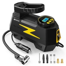 FADAKWALT Tire Inflator Portable Air Compressor, DC 12V Tire Air Pump with LED