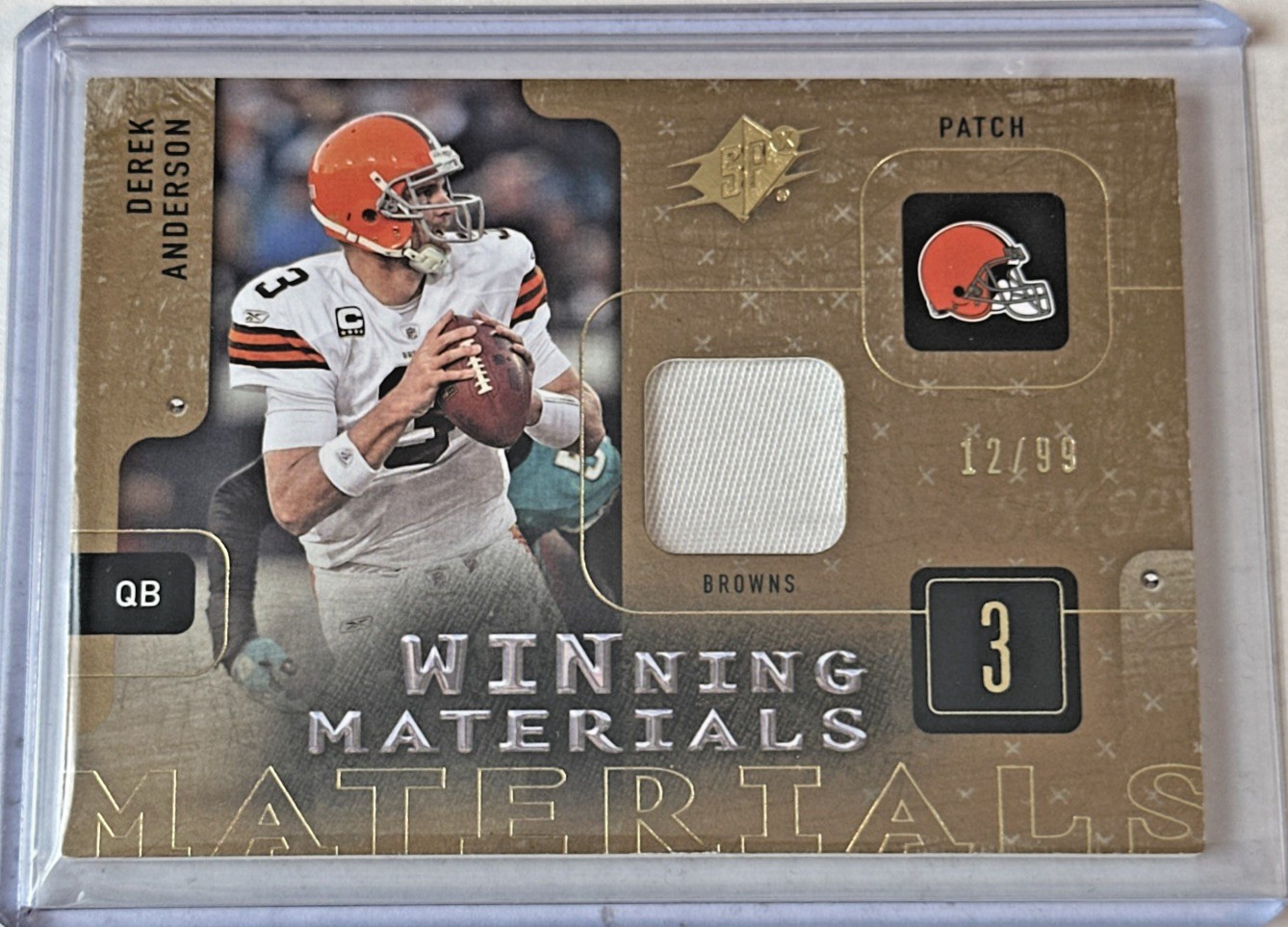 Derek Anderson 2009 SPx Winning Materials Patch #W-AN 12/99 (MEM)