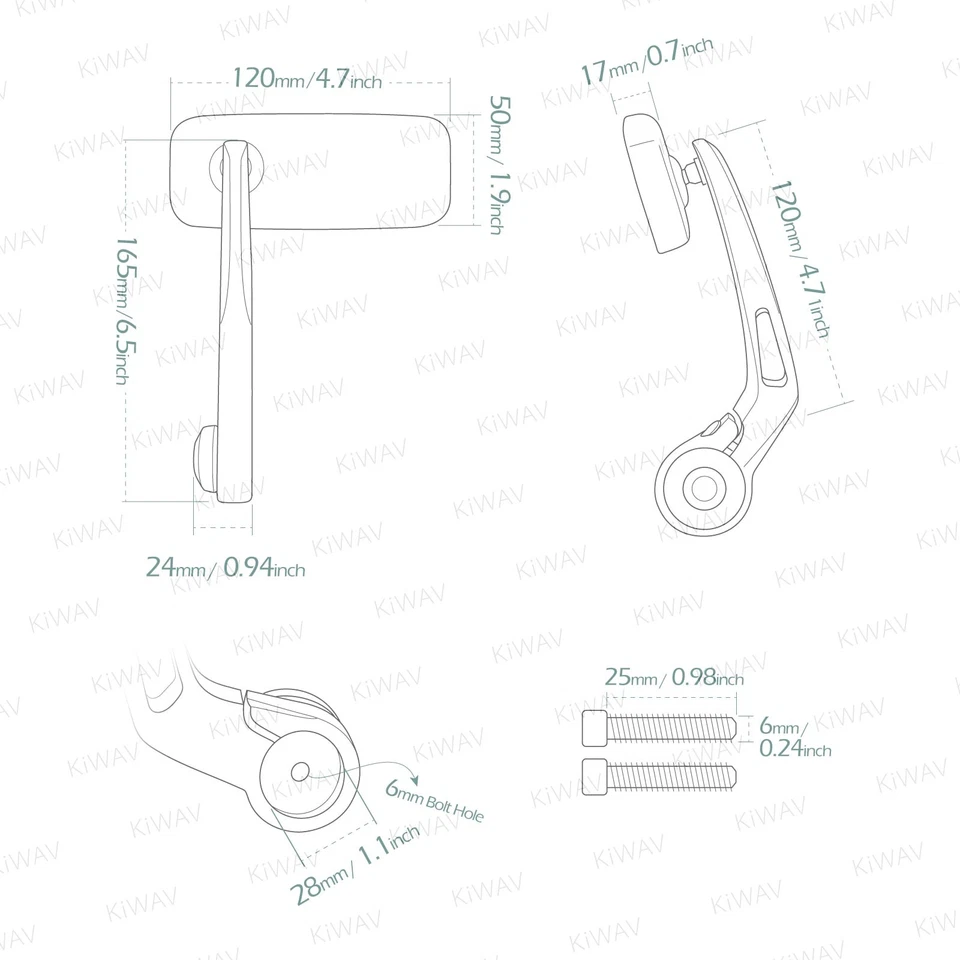 Espejos retrovisores de extremo de barra ClassicHB negro azul tintado se adapta a Moto Guzzi roscado barra OEM Foto 2 de 4