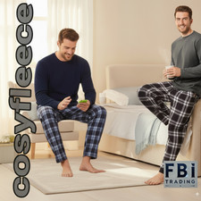 Mens Fleece Pyjamas Sets  long sleeve winter warm pjs  Clearance