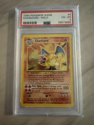 Pokémon Charizard Base Set Holo #4 PSA 4 1999