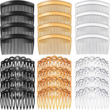 24 Pcs Women Hair Combs French Side Combs Plastic Twist Wedding Veil Clips