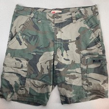 Wrangler Cargo Shorts Mens 34 Camo Relaxed Fit Cotton Blend 10 in Inseam