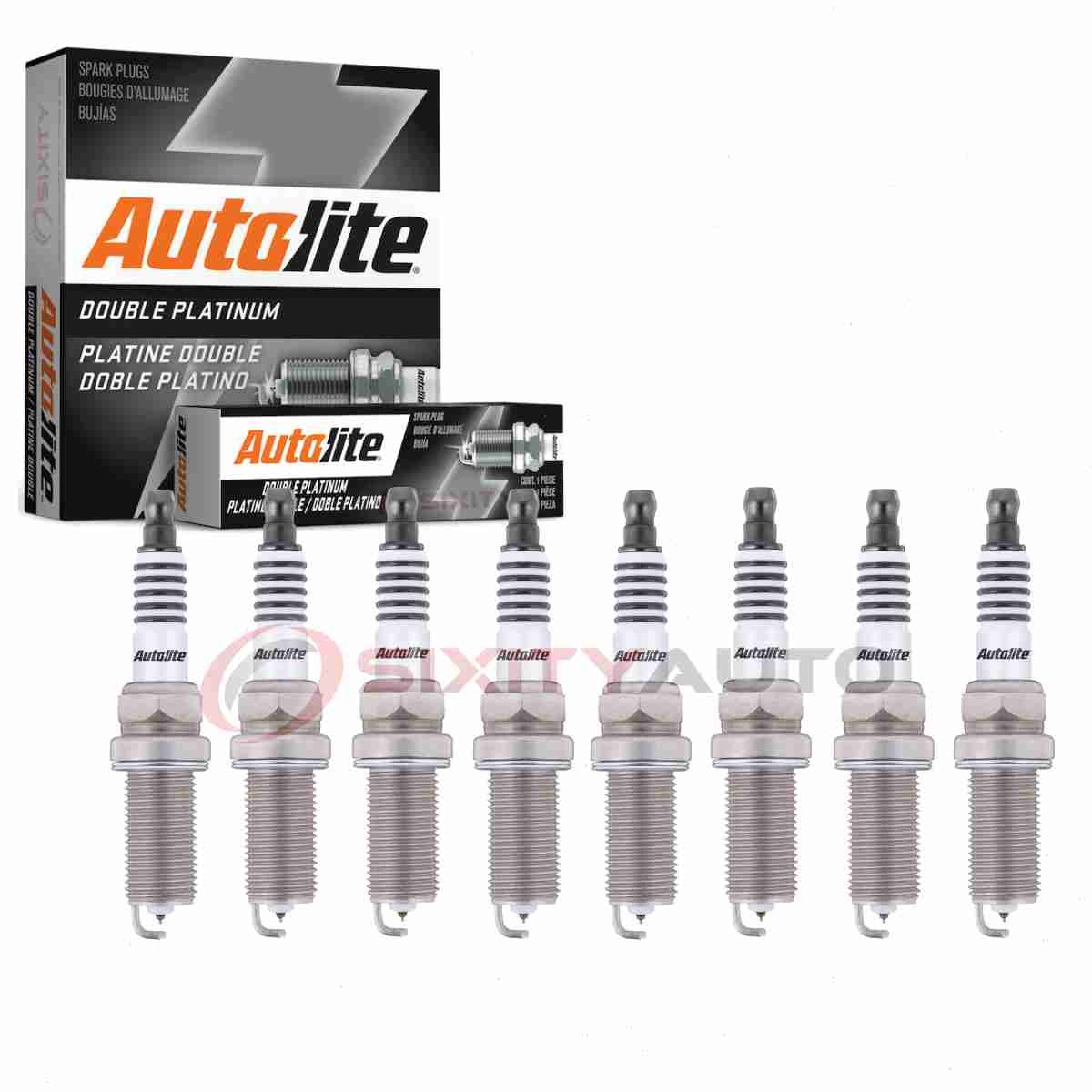 8 pc Autolite Double Platinum Spark Plugs for 2010-2014 Honda Insight bw