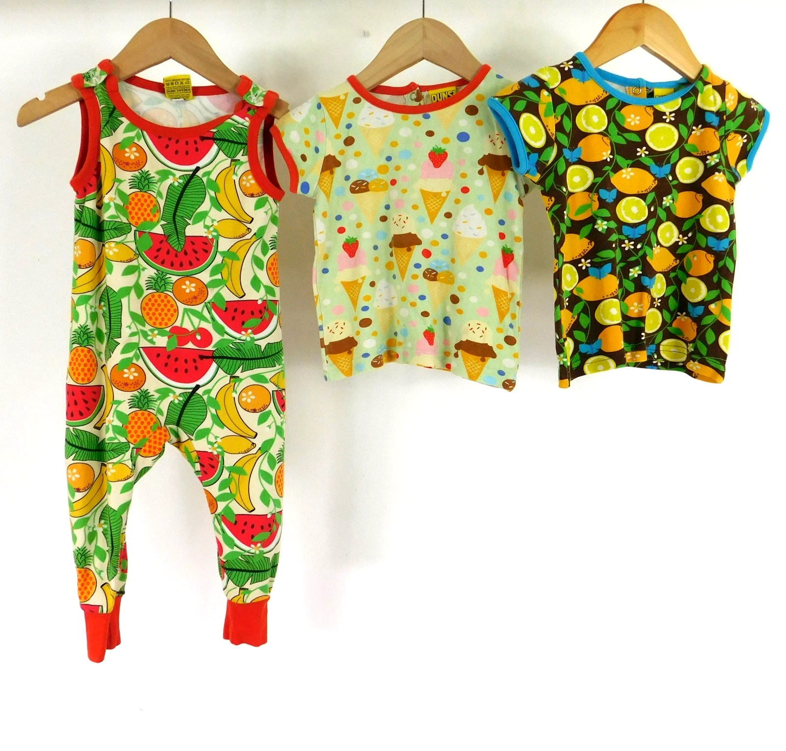 Duns Sweden Bright Unisex Clothes Bundle 80cm Romper T-Shirts Fruit Ice Cream