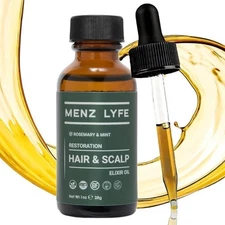 Hair & Scalp Restoration Elixir Rosemary Mint, 1oz, Vegan & Paraben-Free