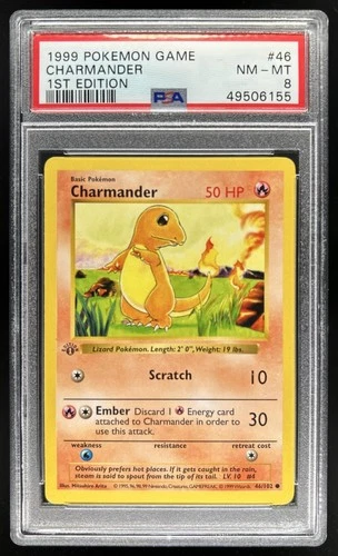 1999 Pokemon 1st Edition Charmander #46/102 PSA 8