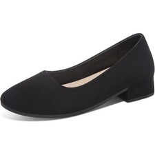 ALTOCIS Women  s Low Block Chunky Heels Pumps Ladies Elegant Closed Round T