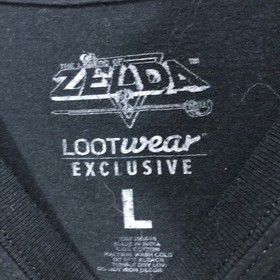 Zelda LootWear Exclusive Link Pixel Art Map T-Shirt Mens Large Black NES Retro