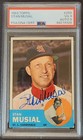 STAN MUSIAL #250 1963 Topps Baseball PSA/DNA AUTO 9 PSA 3 CARDINALS 