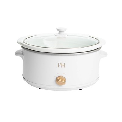 6-Quart Manual Slow Cooker, Features Three 6 Quarts, White